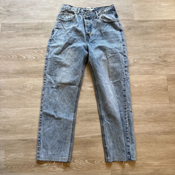 Princess Polly Asymmetric Straight Leg Jeans-Size 8 - Picture 2 of 12